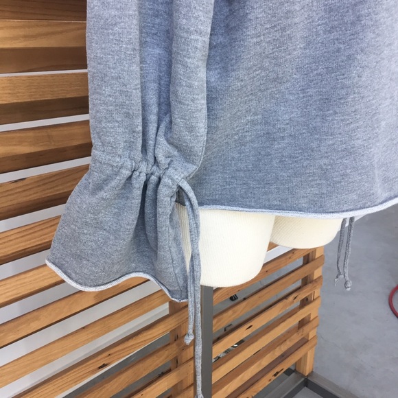ZARA Sweatshirt w/ Tie Sleeves, Grey, S - Picture 4 of 8